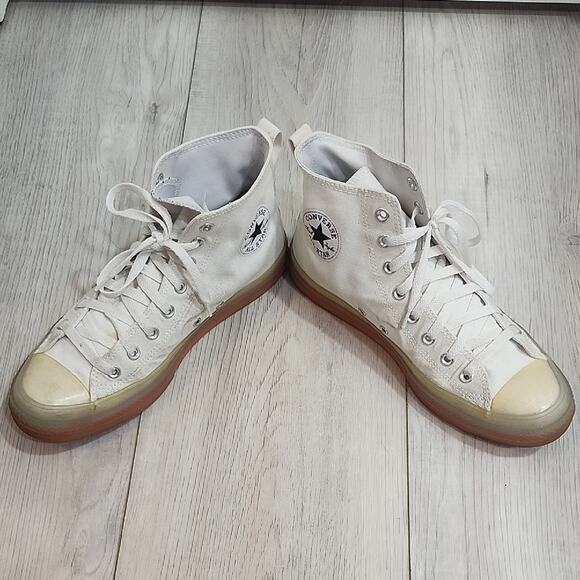 Converse High-Top Sneakers - White and Tan - Picture 2 of 8